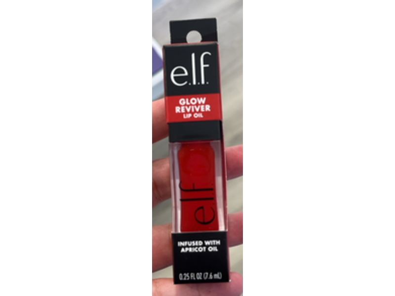 e.l.f. Glow Reviver Lip Oil, Red Delicious, 0.25 fl oz/7.6 mL