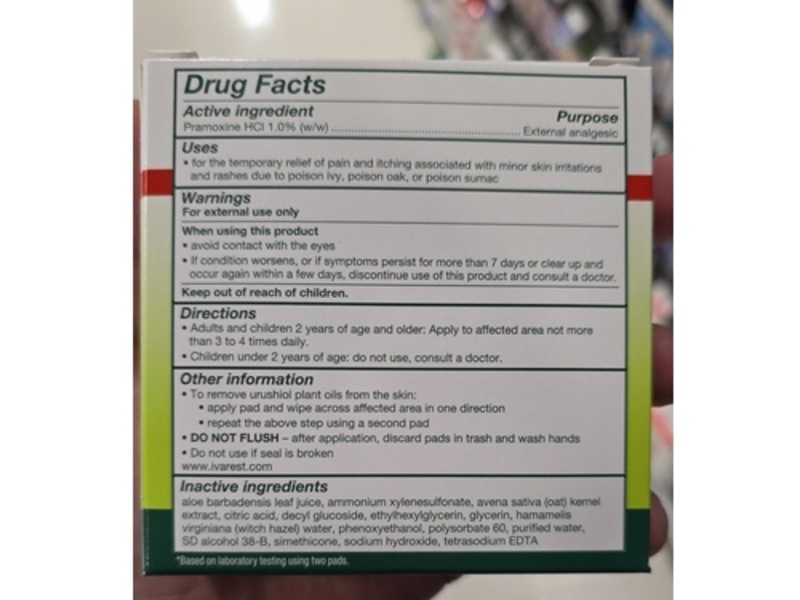 Ivarest Poison Ivy Oil Removal & Itch Relief Pads, 30 Count