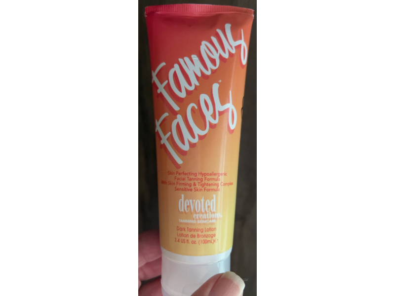 Devoted Creations Famous Faces Skin Perfecting Hypoallergenic Facial Tanning Lotion, 3.4 fl oz/100 mL