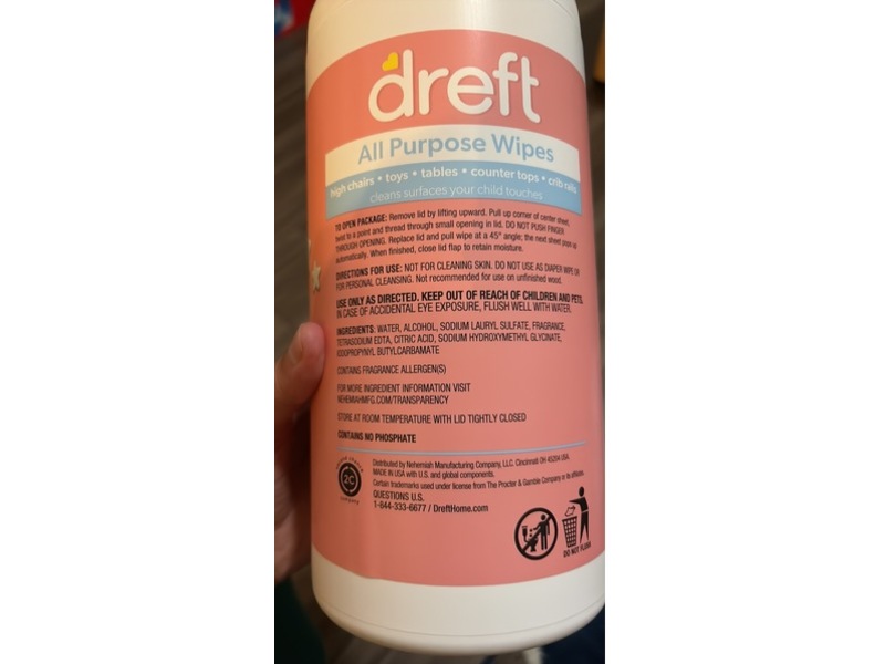 Dreft All Purpose Wipes, 70 Count, Pack Of 4