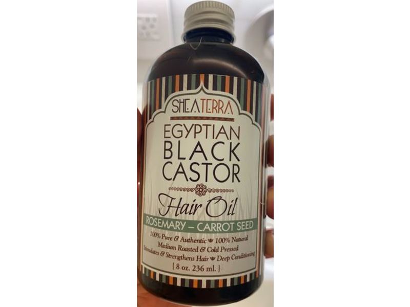 Shea Terra Organics Egyptian Black Castor Oil, Rosemary & Carrot Seed, 8 oz/236 mL