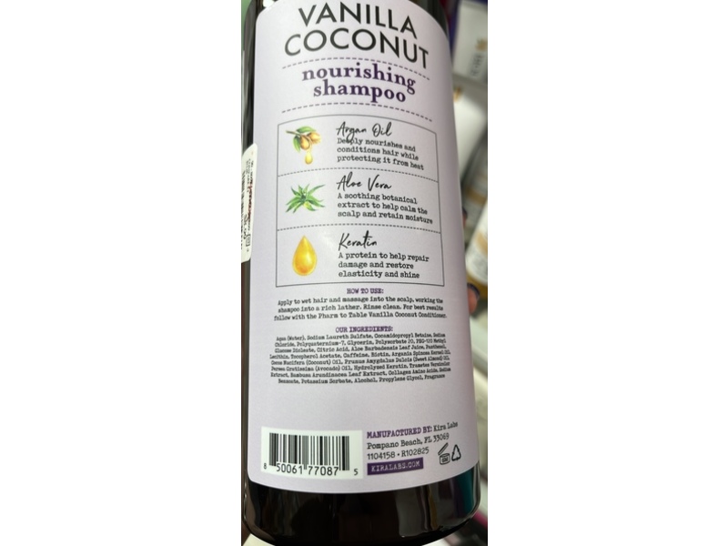 Pharm To Table Nourishing Shampoo, Vanilla Coconut, 32 fl oz/960 mL