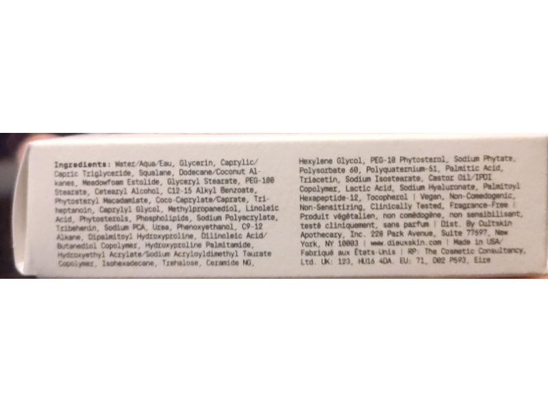 Dieux Instant Angel Lipid Rich Facial Moisturizer, 0.51 fl oz/15 mL