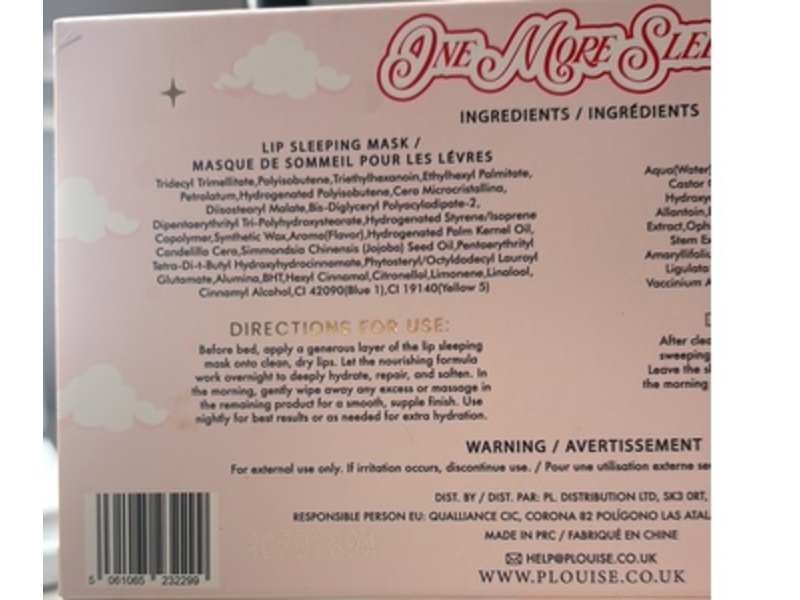 Plouise One More Sleep Sleeping Mask Set, 2.11 oz/60 g