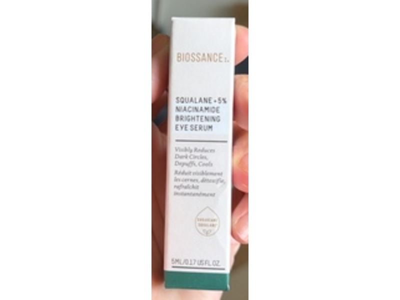 Biossance Brightening Eye Serum, Squalane + 5% Niacinamide, 0.17 fl oz/5 mL