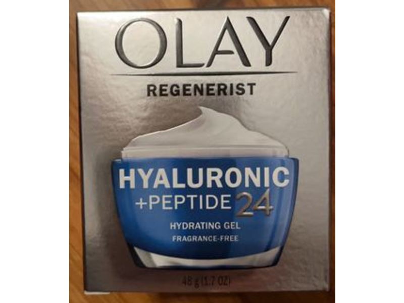 Olay Hyaluronic + Peptide 24 Hydrating Gel, Fragrance Free, 1.7 oz/48 g