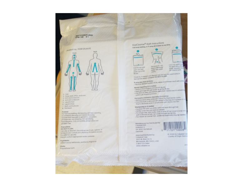 Coloplast Easicleanse Bath, Disposable Washcloth, 8 Count