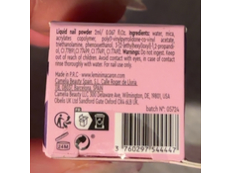 Le Mini Macaron Stardust Liquid Nail Powder, Violet Frost, 0.067 fl oz/2 mL