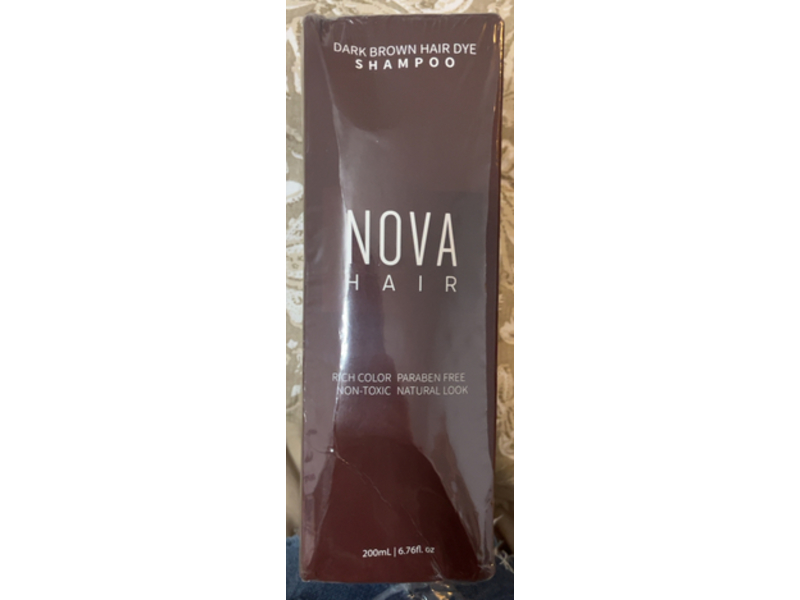 Nova Hair Dye Shampoo, Dark Brown, 6.76 fl oz/200 mL
