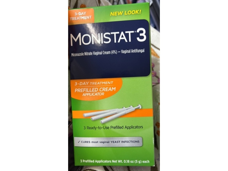 Monistat Antifungal Vaginal Cream, Miconazole Nitrate 4%, 0.18 oz/5 g, 3 Count