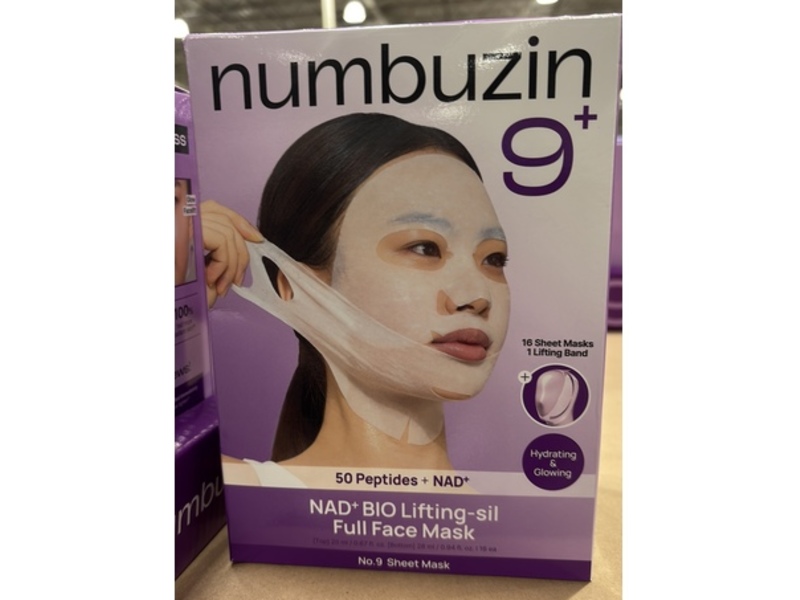 Numbuzin 50 Peptides + Nad Full Face Mask, No.9, 16 Count