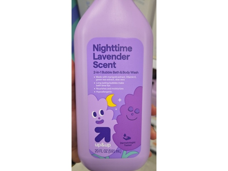 up&up 2-In-1 Bubble Bath + Body Wash, Nighttime Lavender, 20 fl oz, 591 mL