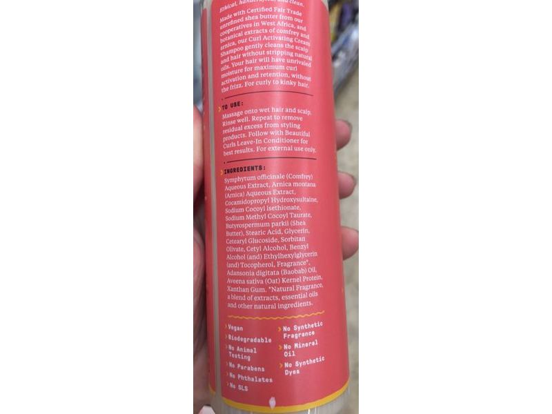 Alaffia Curl Activating Cream Shampoo, Shea Butter, 12 fl oz/354 mL