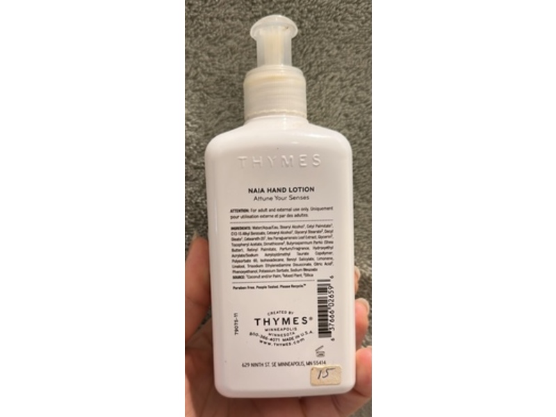 Thymes Naia Hand Lotion, 8.25 fl oz/240 mL