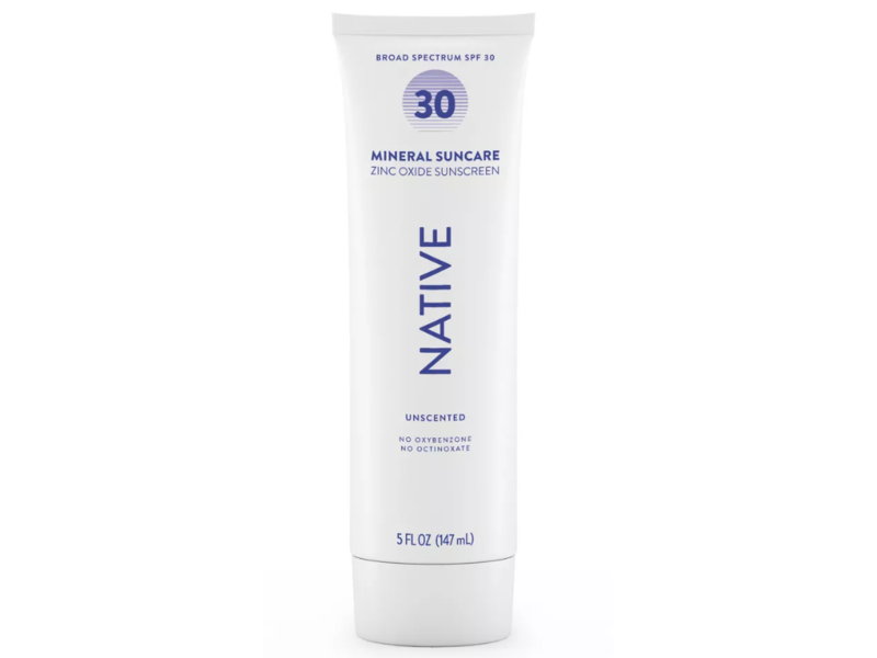 Native Mineral Sunscreen, SPF 30, Unscented, 5.0 fl oz/147 mL