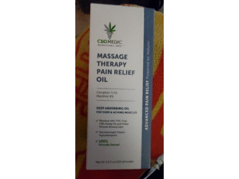 CBDMedic Massage Therapy Pain Relief Oil, 3.5 fl oz/103 ml