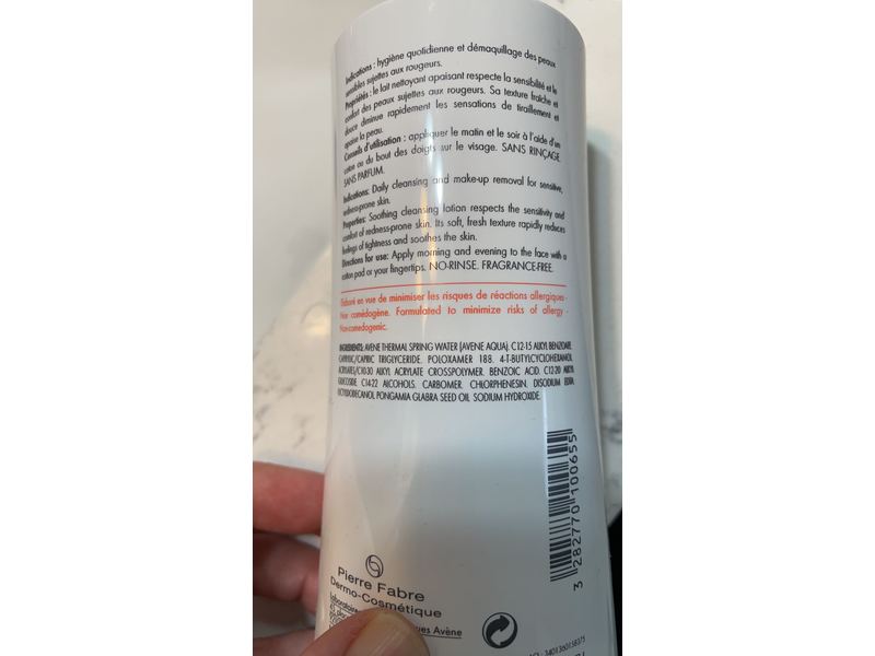 Avene Antirougeurs CLEAN Soothing Cleansing Lotion, 400 mL/13.5 fl oz