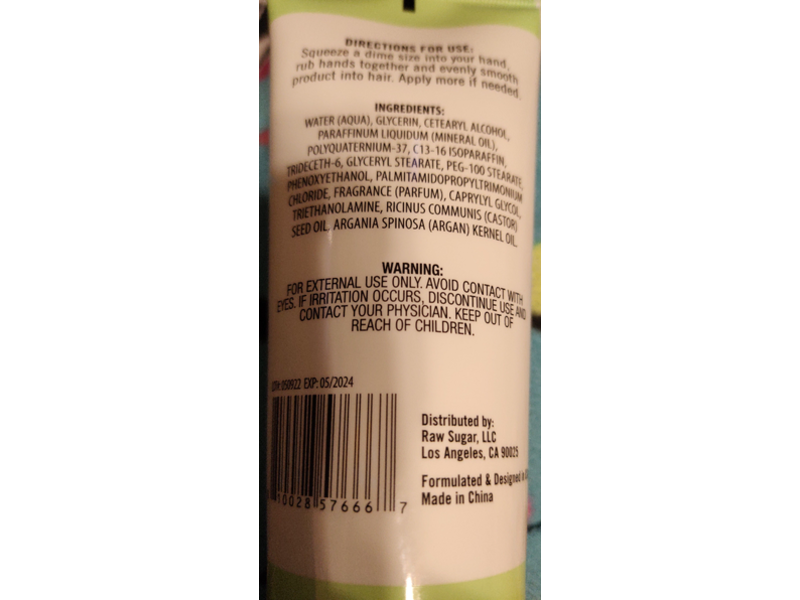 Bolero Texture + Bounce Leave-In Conditioner Cream, Castor Seed + Argan Oil, 5 fl oz/147.8 mL