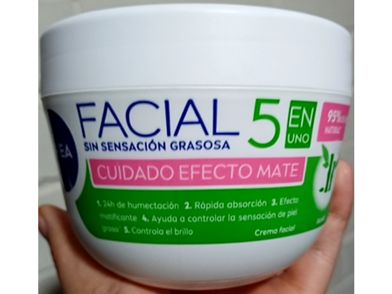 Nivea 5 In 1 Matte Effect Face Cream, Bamboo, 375 mL