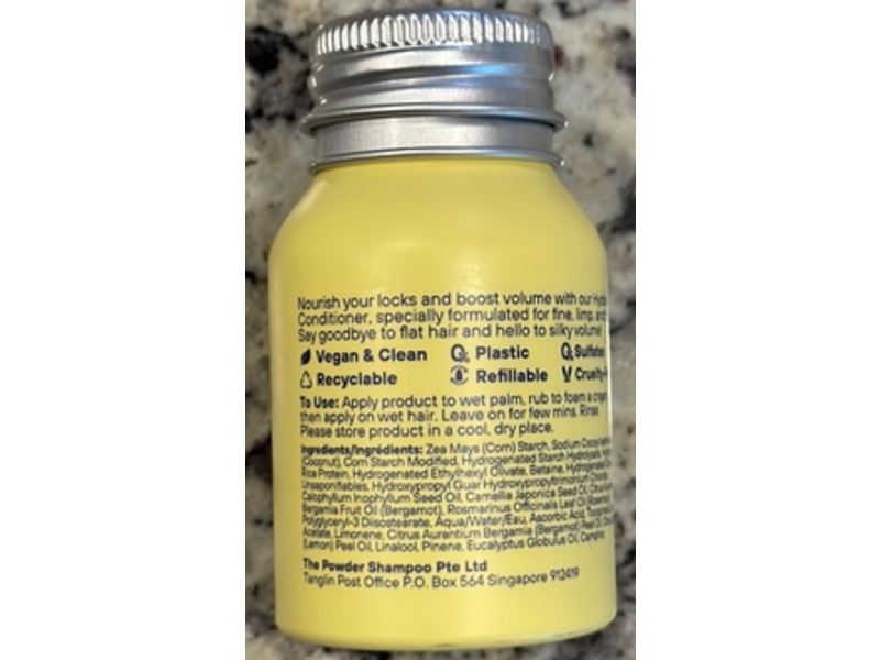 The Powder Shampoo Power To Cream Hydrating Volume Conditioner, Bergamot & Rosemary, 0.70 oz/20 g