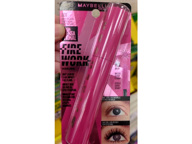Maybelline New York Lash Sensational Firework Mascara, 801 Very Black, 0.33 fl oz