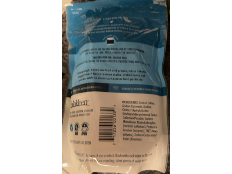 Biokleen Automatic Dish Pods, 20 Loads, 12.7 oz/360 g