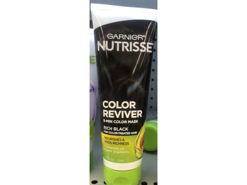 Garnier Nutrisse Color Reviver Hair Mask, Rich Black, 4.2 fl oz/125 mL, 2 Count