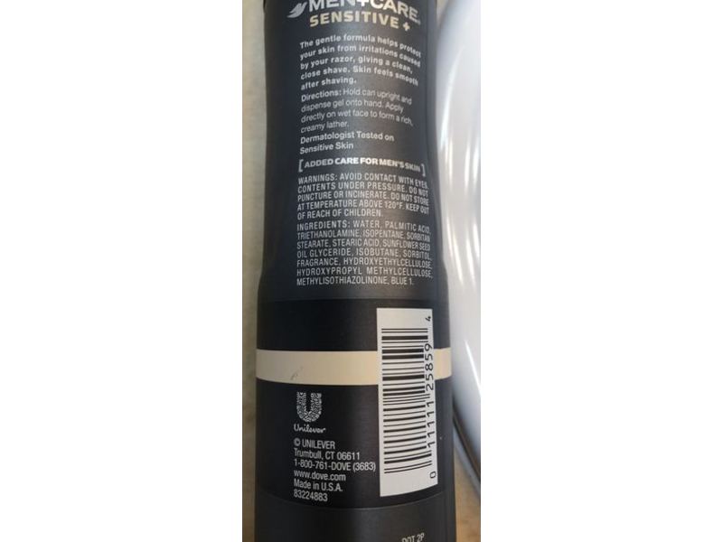 Dove Men+Care Shave Gel, Sensitive+, 7 oz/198 g