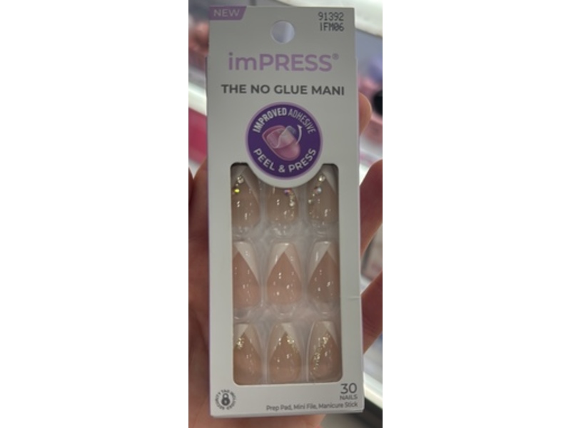 Impress No Glue Mani Press On Nails, Glimpse, 30 Count