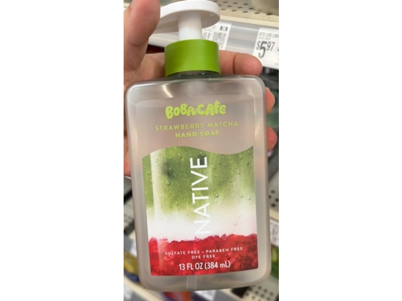 Native Boba Cafe Liquid Hand Soap, Strawberry Matcha, 13 fl oz/384 mL, Pack Of 2
