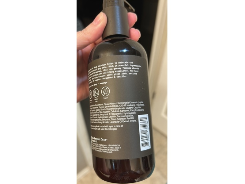 Papatui Fast Absorbing Body Lotion, Lush Coconut, 11.5 fl oz/340 mL