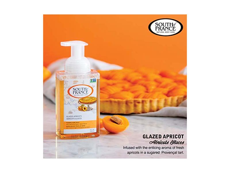 South of France Natural Body Care Glazed Apricots Foaming Hand Wash 8 oz Pump Bottle