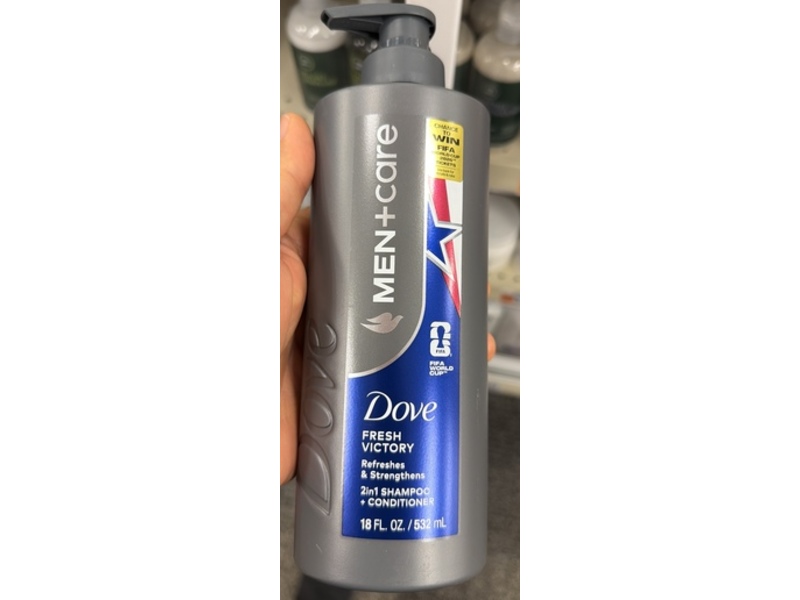 Dove Men+ Care Fresh Victory 2 In 1 Shampoo+Conditioner, 18 fl oz/532 mL