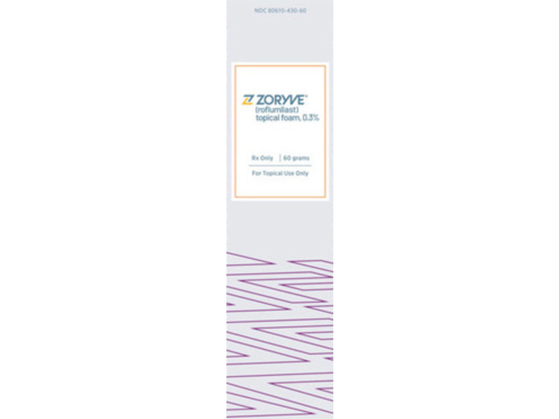 Zoryve (roflumilast) Topical Foam, 0.3%, 60 g, Arcutis Biotherapeutics, (Rx)