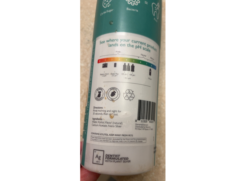 Elementa Nano Silver Mouth Rinse, Winter Mint, 16.6 fl oz/490 mL