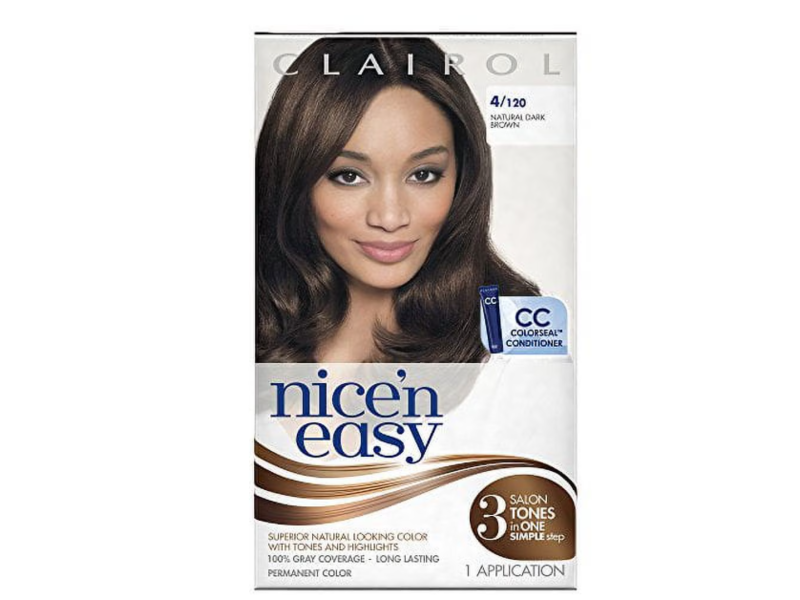 Clairol Nice'n Easy Permanent Hair Color, 4/120 Natural Dark Brown, 1 Application