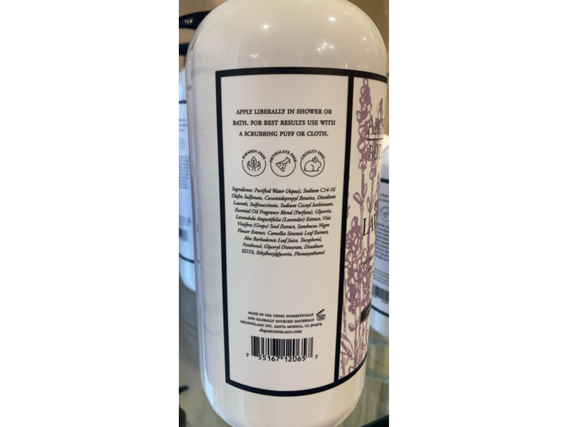 Archipelago Botanicals Body Wash, Lavender, 33 oz/976 mL