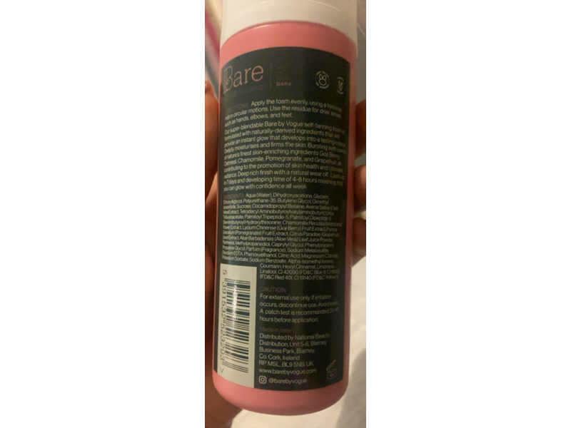 Bare By Vogue Williams Self Tan Foam, Dark, 5.07 fl oz/150 mL