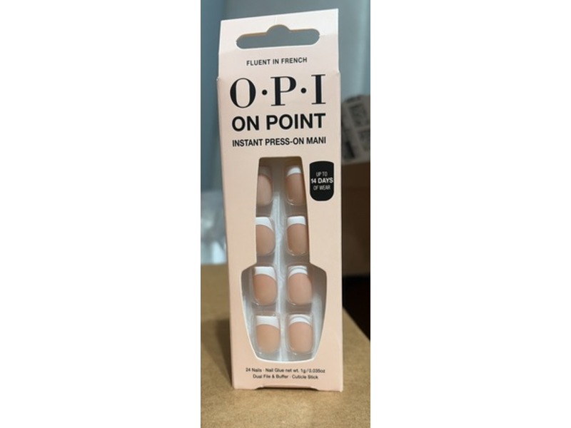 OPI On Point Instant Press‑On Mani Nails + Nail Glue, Fluent In French, 0.035 oz/1 g, 24 Count