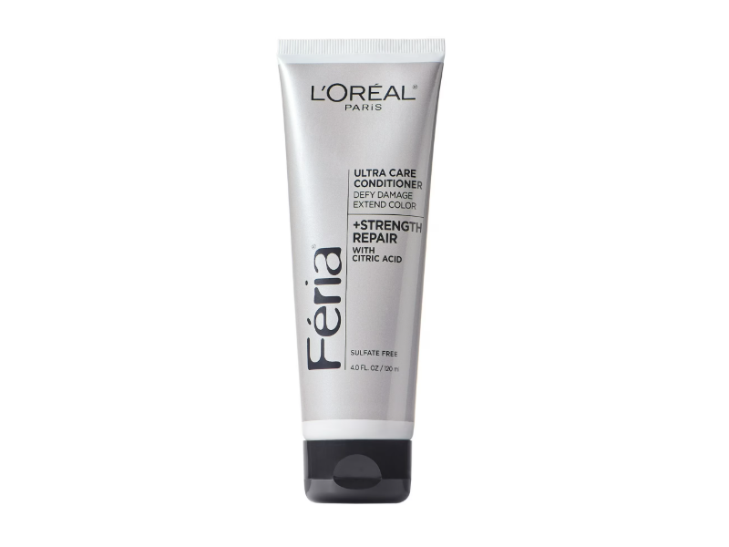 L'Oreal Paris Feria +Strength Repair Ultra Care Conditioner, Citric Acid, 4 fl oz/120 mL