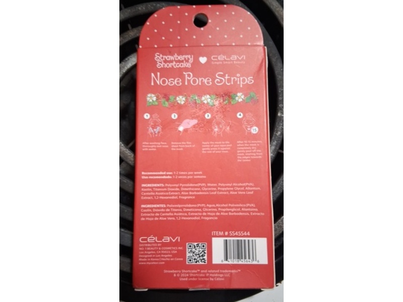 Celavi Nose Pore Strips, Strawberry Shortcake, 6 Count