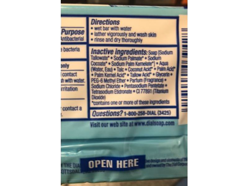 Dial Antibacterial Soap, Spring Water, 3.2 oz/90 g, Count 2