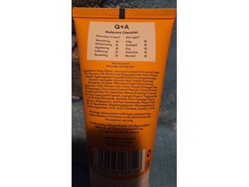 Q+A Body Cream, Vitamin C, 1.6 fl oz/50 mL