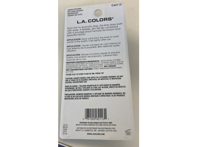 L.A. Colors Eye Marker Liquid Eyeliner, Navy, 0.02 fl oz/0.6 mL