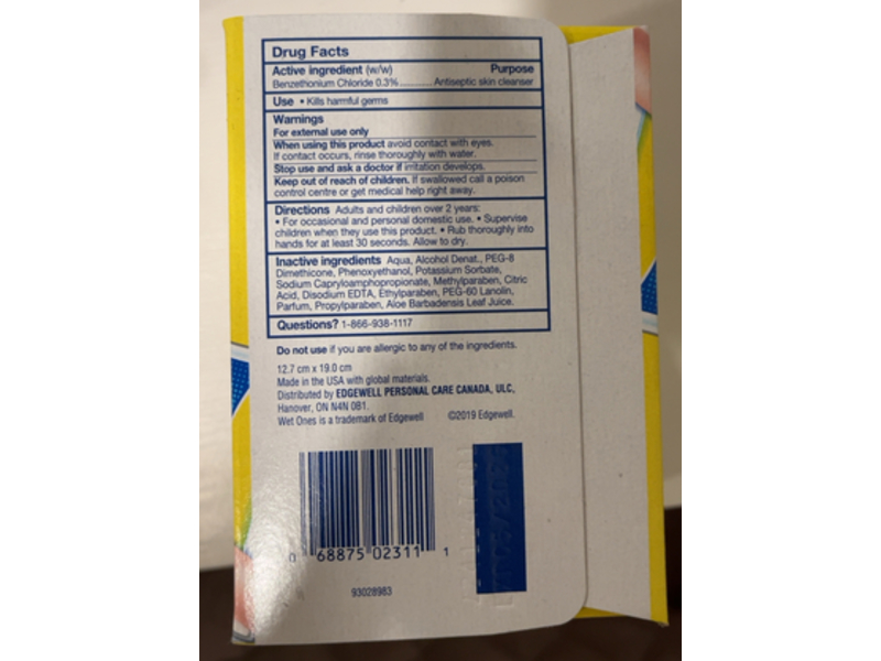 Wet Ones Thick Moist Antibacterial Hand Wipes, Citrus Scent, 28 Count