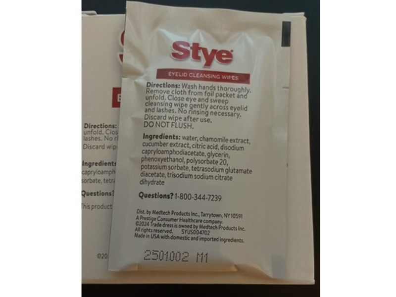 Stye Eyelid Cleansing Wipes, 12 Count