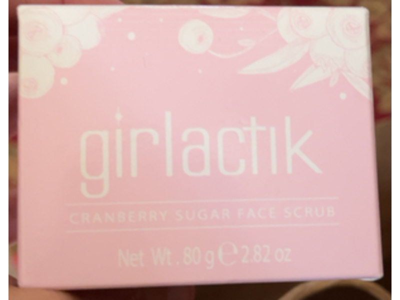Girlactik Cranberry Sugar Face Scrub, 2.82 oz/80 g