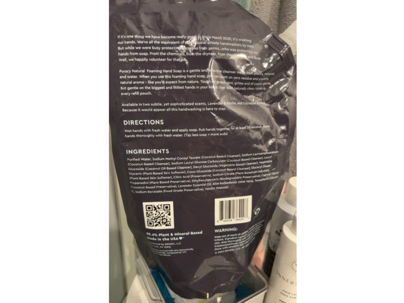 Puracy Foaming Hand Soap Refill, Lavender & Vanilla, 48 fl oz/1418 mL