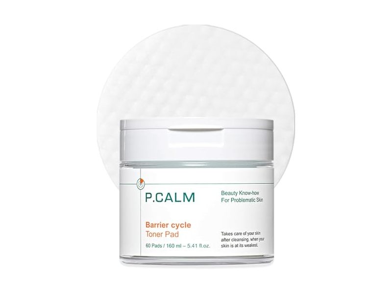 P.Calm Barrier Cycle Toner Pad, 5.41 fl oz/160 mL, 60 Count