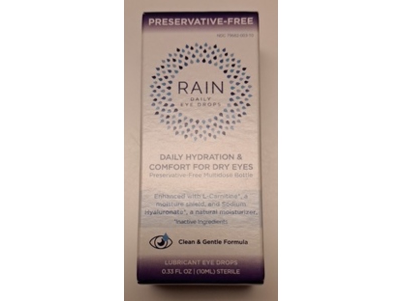 Rain Daily Hydration & Comfort Lubricant Eye Drops, 0.33 fl oz/10 mL